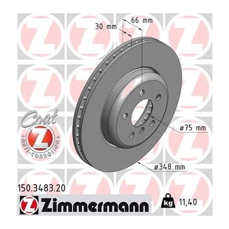 Zimmermann Brake Disc - Standard/Coated, 150348320 150348320